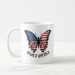 Patriotic Rewild America Butterfly Coffee Mug