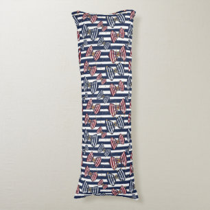 Patriotic Ribbon Stripes Pattern Body Cushion