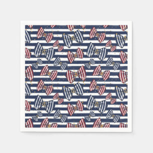 Patriotic Ribbon Stripes Pattern Napkin