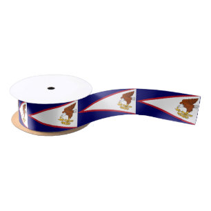 Patriotic Ribbon with Flag of American Samoa Satin Ribbon