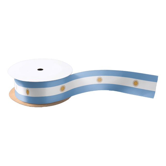 Patriotic Ribbon with Flag of Argentina Satin Ribbon (Spool)