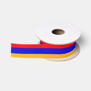 Patriotic Ribbon with Flag of Armenia Satin Ribbon
