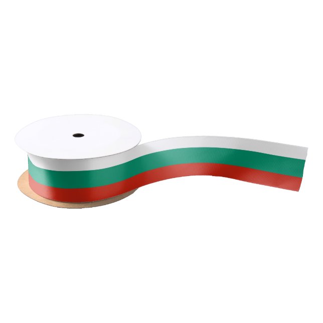 Patriotic Ribbon with Flag of Bulgaria Satin Ribbon (Spool)