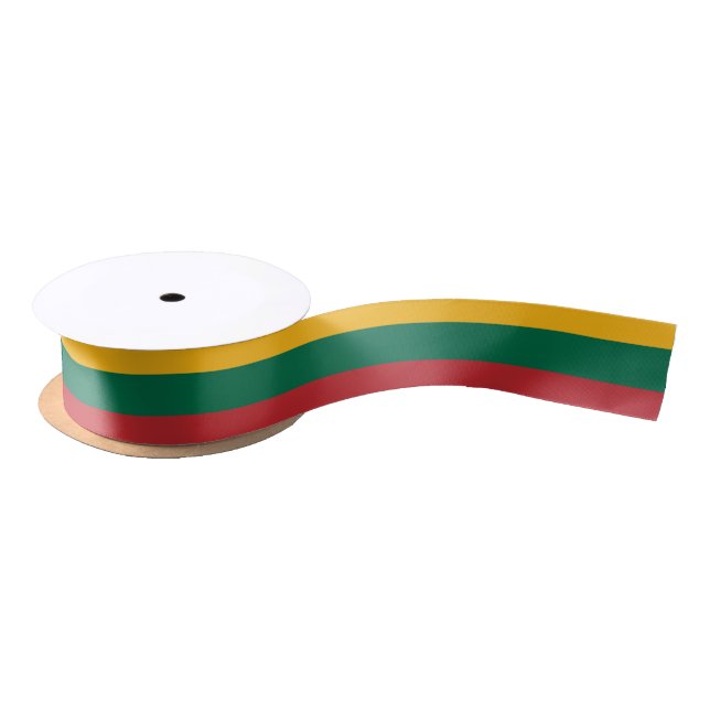 Patriotic Ribbon with Flag of Lithuania Satin Ribbon (Spool)