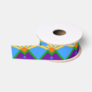 Patriotic Ribbon with Flag of Manitou Springs Grosgrain Ribbon