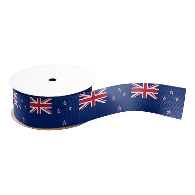Patriotic Ribbon with Flag of New Zealand Grosgrain Ribbon (Spool)