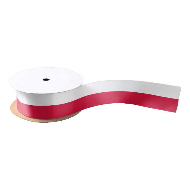 Patriotic Ribbon with Flag of Poland Satin Ribbon (Spool)