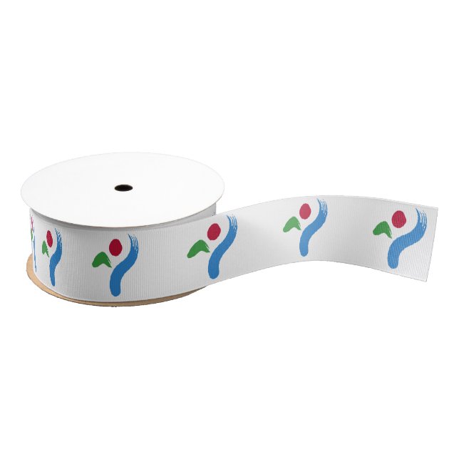 Patriotic Ribbon with Flag of Seoul, South Korea Grosgrain Ribbon (Spool)