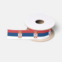 Patriotic Ribbon with Flag of Serbia
