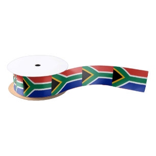 Patriotic Ribbon with Flag of South Africa Satin Ribbon