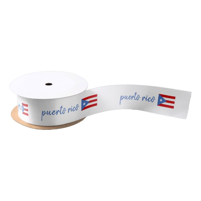Patriotic Ribbon with Puerto Rican Flag Satin Ribbon (Spool)