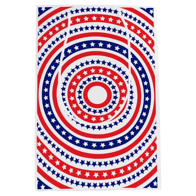 Patriotic Ring Pattern Medium Gift Bag (Front)