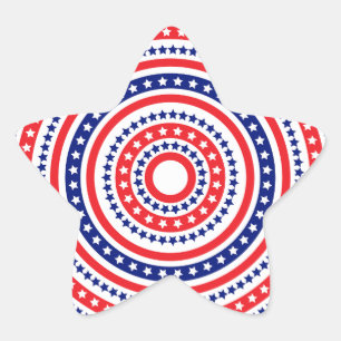 Patriotic Ring Pattern Star Sticker