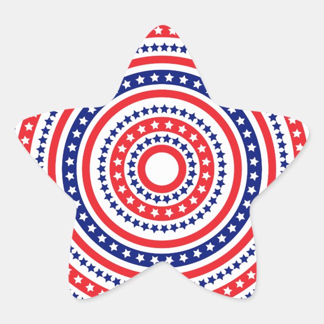 Patriotic Ring Pattern Star Sticker (Front)