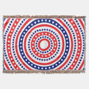 Patriotic Ring Pattern Throw Blanket