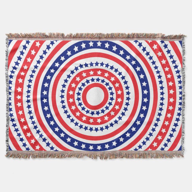 Patriotic Ring Pattern Throw Blanket (Front)