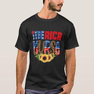 Patriotic Rn Lpn Cna American Flag July 4th Nurse  T-Shirt