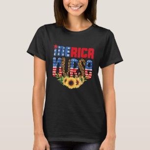 Patriotic Rn Lpn Cna American Flag July 4th Nurse  T-Shirt