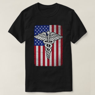 Patriotic RN Registered Nurse USA American Flag  T-Shirt