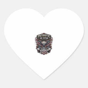 Patriotic Rock Eagle Crest Music Rock Metal Patrio Heart Sticker