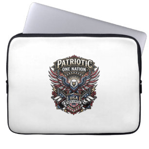 Patriotic Rock Eagle Crest Music Rock Metal Patrio Laptop Sleeve