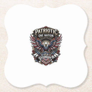Patriotic Rock Eagle Crest Music Rock Metal Patrio Paper Coaster