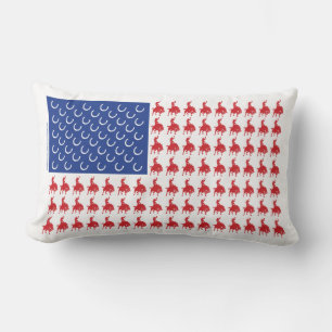 Patriotic Rodeo Cowboy Lumbar Cushion