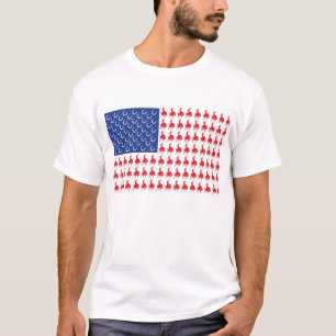 Patriotic Rodeo Cowboy on a Horse Flag T-Shirt