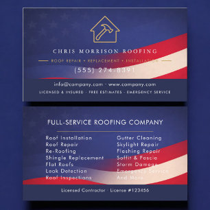 Patriotic Roofing Business Card