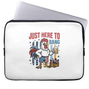 Patriotic Rooster Fireworks Vintage Shirt Design_1 Laptop Sleeve