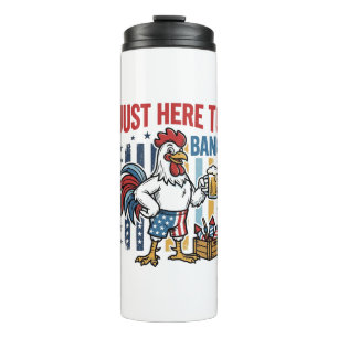 Patriotic Rooster Fireworks Vintage Shirt Design_1 Thermal Tumbler