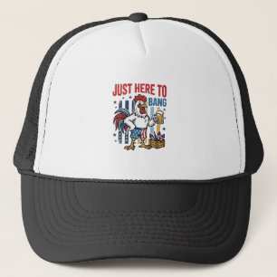 Patriotic Rooster Fireworks Vintage Shirt Design_1 Trucker Hat