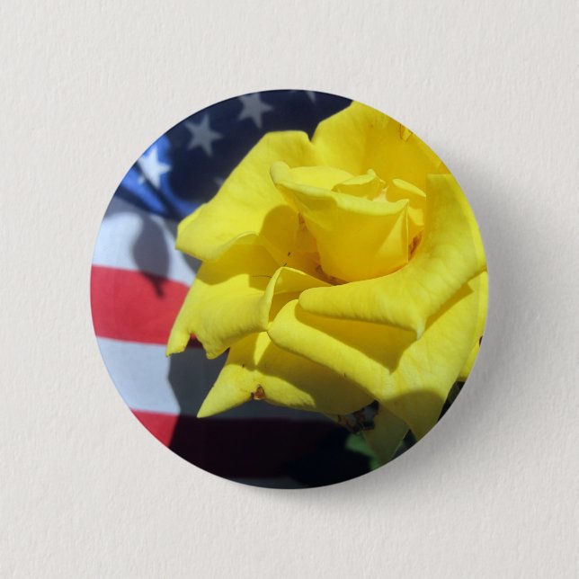 Patriotic Rose 6 Cm Round Badge (Front)