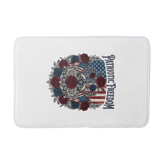 Patriotic Rose Garden Bath Mat (Front)