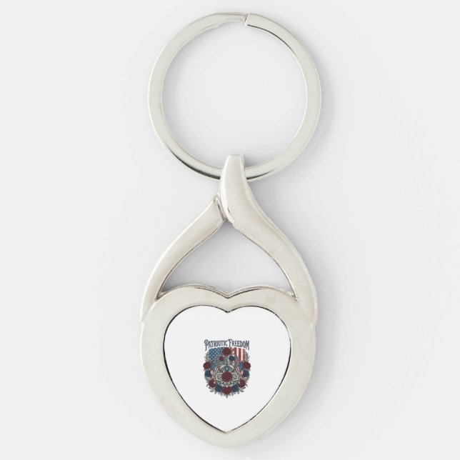 Patriotic Rose Garden Key Ring (Front)