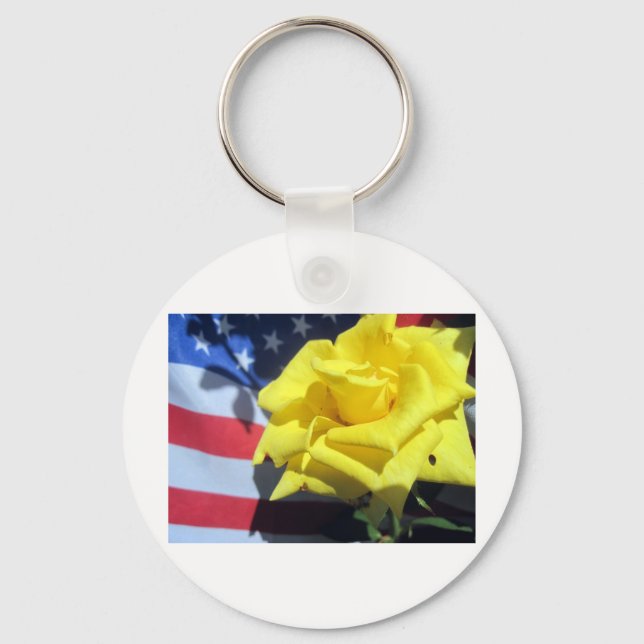 Patriotic Rose Key Ring (Front)