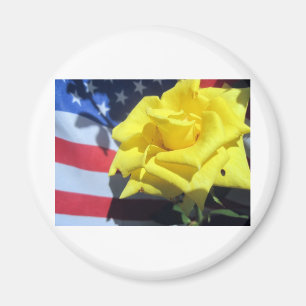 Patriotic Rose Magnet