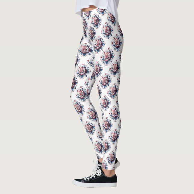 Patriotic Roses Leggings (Left)