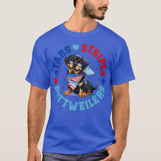 Patriotic Rottweiler Dog For 4th Of July Celebrati T-Shirt