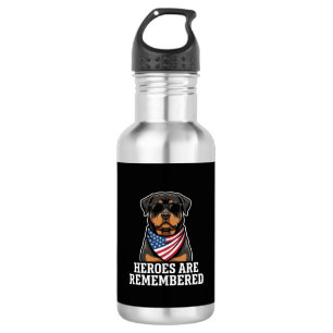Patriotic Rottweiler Hero Dog Vector Design 532 Ml Water Bottle