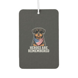 Patriotic Rottweiler Hero Dog Vector Design Car Air Freshener
