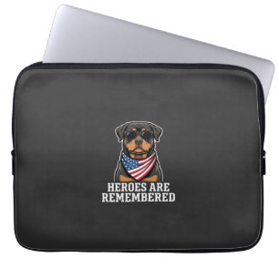 Patriotic Rottweiler Hero Dog Vector Design Laptop Sleeve