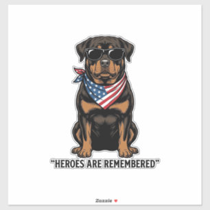 Patriotic Rottweiler Hero Dog Vintage Design_1