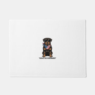 Patriotic Rottweiler Hero Dog Vintage Design_1 Doormat