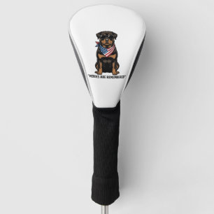 Patriotic Rottweiler Hero Dog Vintage Design_1 Golf Head Cover