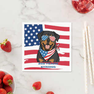 Patriotic Rottweiler Napkin