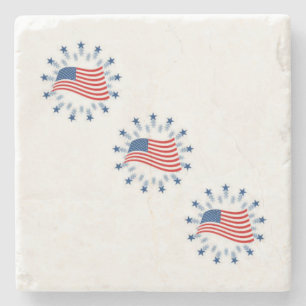 Patriotic Round Flag Coaster