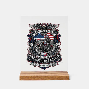 Patriotic Route 1776 Rider Biker Road Freedom Patr Acrylic Sign