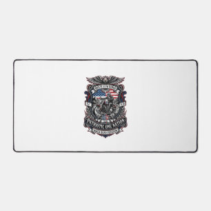 Patriotic Route 1776 Rider Biker Road Freedom Patr Desk Mat