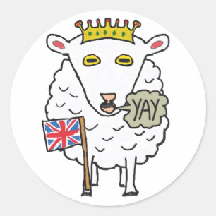 Patriotic Royal Sheep Classic Round Sticker